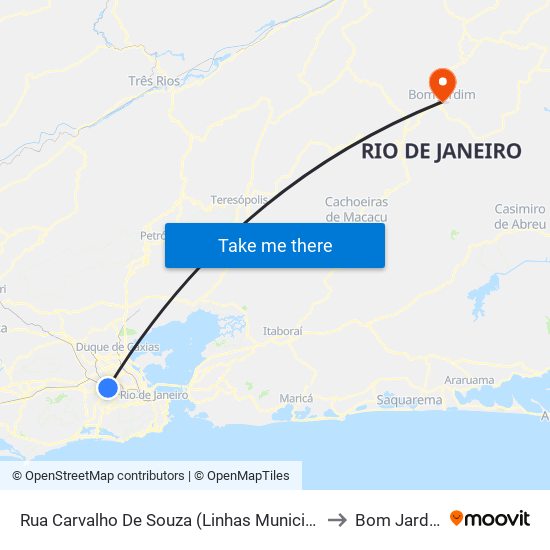 Rua Carvalho De Souza (Linhas Municipais) to Bom Jardim map