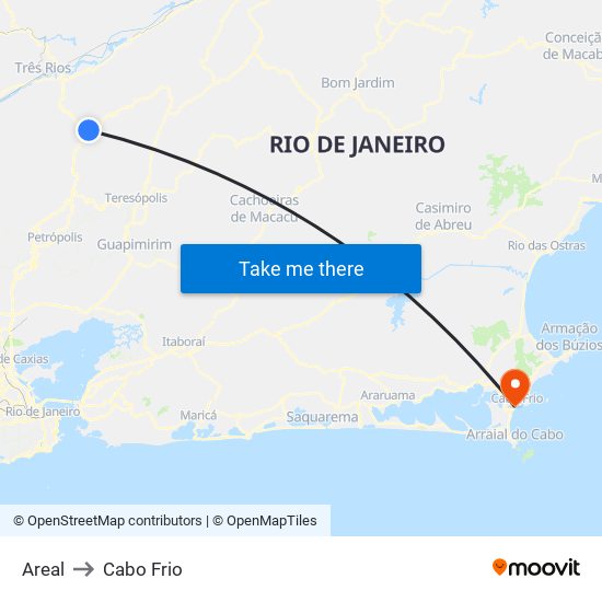 Areal to Cabo Frio map