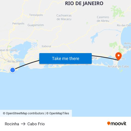 Rocinha to Cabo Frio map