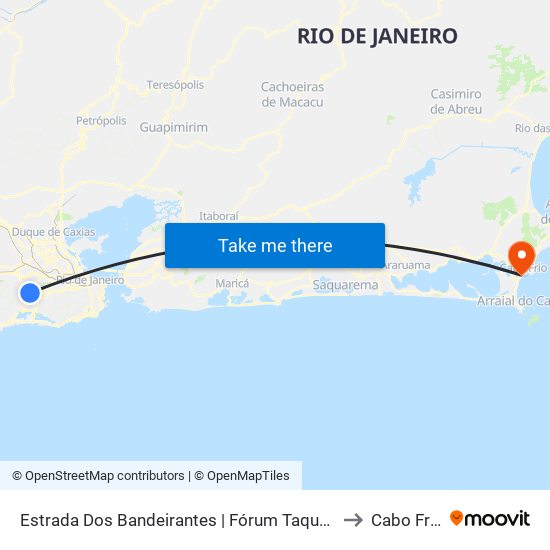 Estrada Dos Bandeirantes | Fórum Taquara to Cabo Frio map