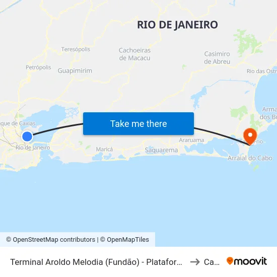 Terminal Aroldo Melodia (Fundão) - Plataforma Externa B - Sentido Av. Brasil / L. Vermelha to Cabo Frio map
