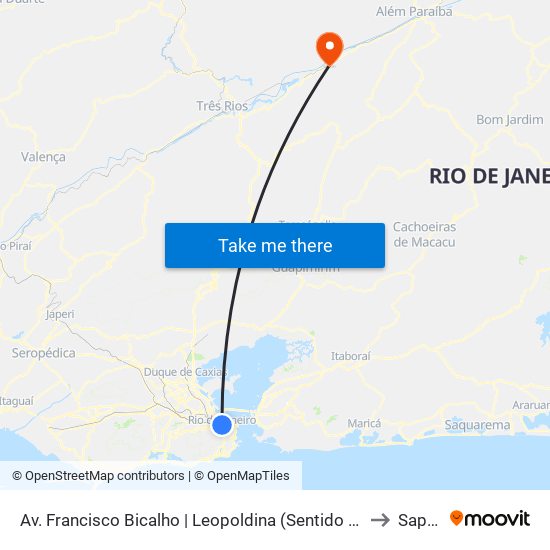 Av. Francisco Bicalho | Leopoldina (Sentido São Cristóvão / Rodoviária) to Sapucaia map