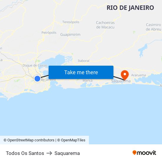 Todos Os Santos to Saquarema map