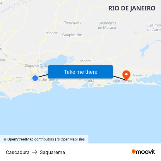 Cascadura to Saquarema map