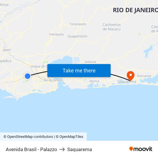 Avenida Brasil - Palazzo to Saquarema map