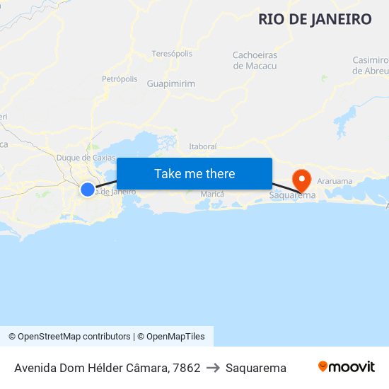 Avenida Dom Hélder Câmara, 7862 to Saquarema map