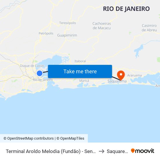 Terminal Aroldo Melodia (Fundão) - Sentido Ilha to Saquarema map