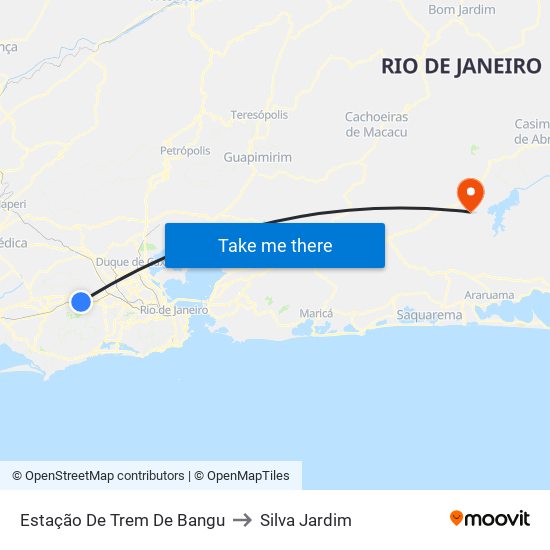 Estação De Trem De Bangu to Silva Jardim map