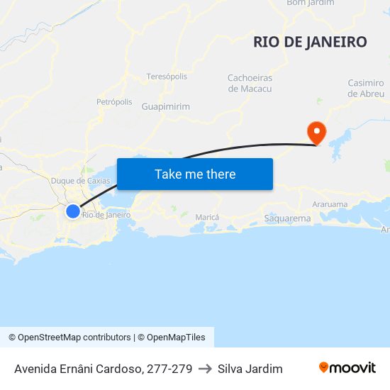 Avenida Ernâni Cardoso, 277-279 to Silva Jardim map