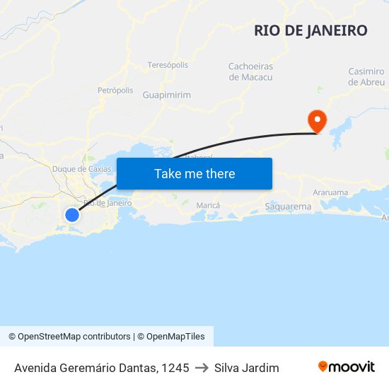 Avenida Geremário Dantas, 1245 to Silva Jardim map