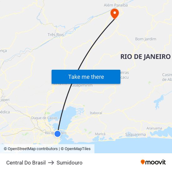 Central Do Brasil to Sumidouro map