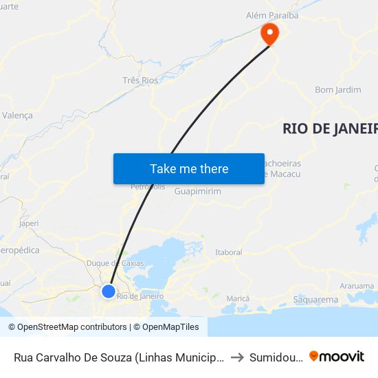 Rua Carvalho De Souza (Linhas Municipais) to Sumidouro map