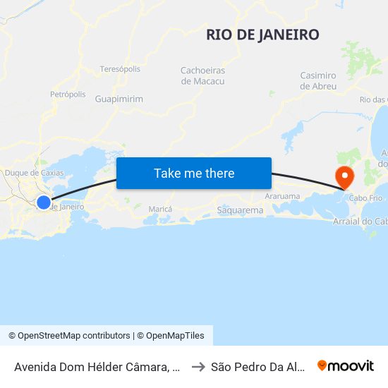 Avenida Dom Hélder Câmara, 3999 to São Pedro Da Aldeia map