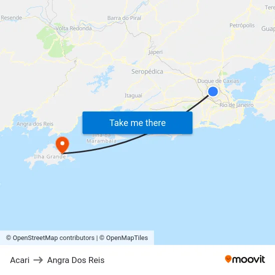 Acari to Angra Dos Reis map
