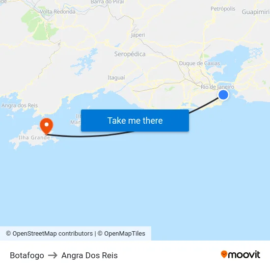 Botafogo to Angra Dos Reis map