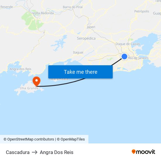 Cascadura to Angra Dos Reis map