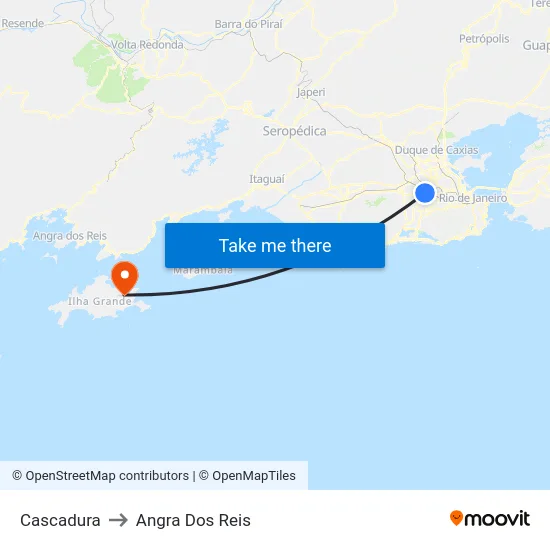 Cascadura to Angra Dos Reis map