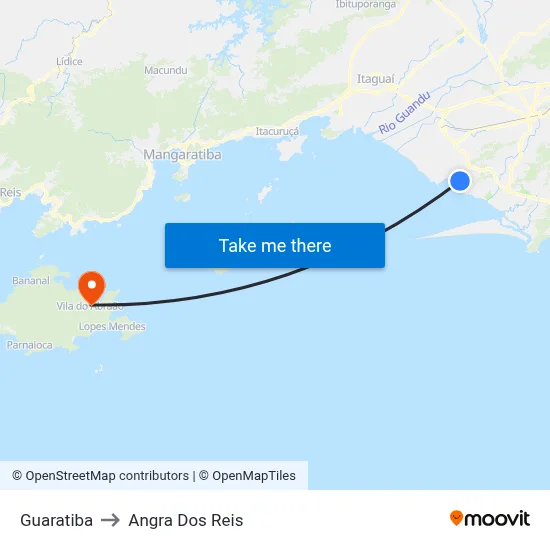 Guaratiba to Angra Dos Reis map
