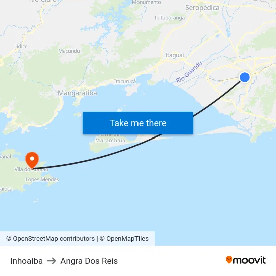 Inhoaíba to Angra Dos Reis map