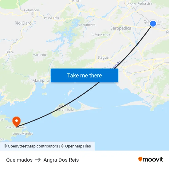 Queimados to Angra Dos Reis map