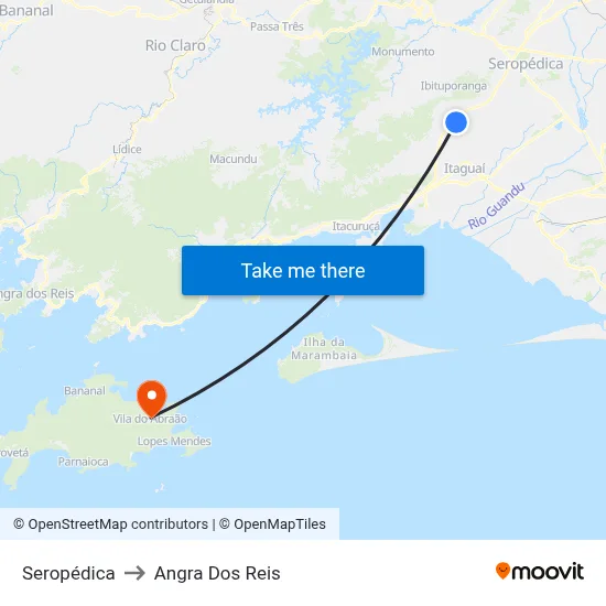 Seropédica to Angra Dos Reis map