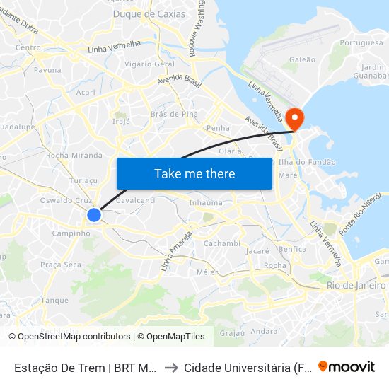 Estação De Trem | BRT Madureira to Cidade Universitária (Fundão) map
