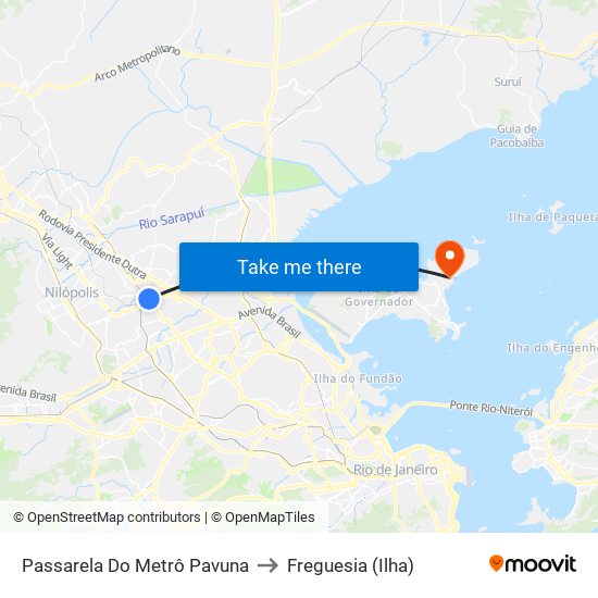 Passarela Do Metrô Pavuna to Freguesia (Ilha) map