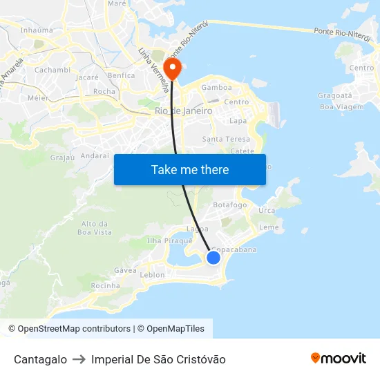 Cantagalo to Imperial De São Cristóvão map