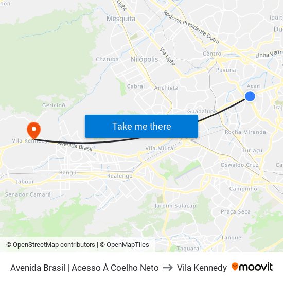 Avenida Brasil | Acesso À Coelho Neto to Vila Kennedy map