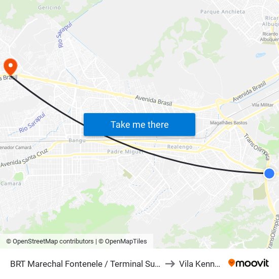 BRT Marechal Fontenele / Terminal Sulacap to Vila Kennedy map