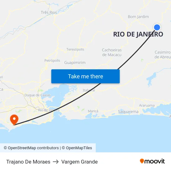 Trajano De Moraes to Vargem Grande map