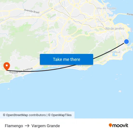 Flamengo to Vargem Grande map