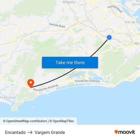 Encantado to Vargem Grande map