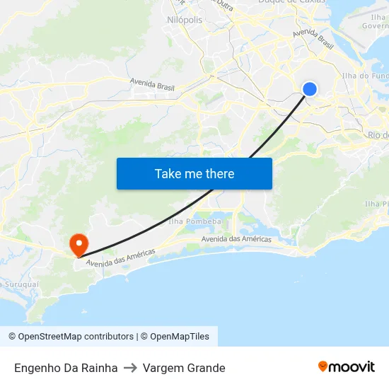 Engenho Da Rainha to Vargem Grande map