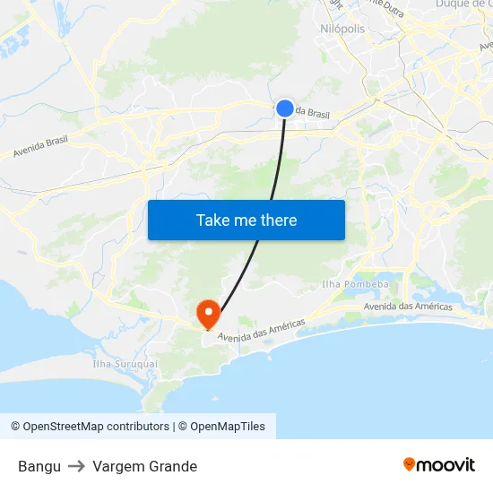 Bangu to Vargem Grande map