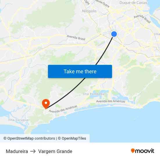 Madureira to Vargem Grande map