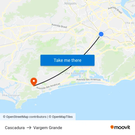 Cascadura to Vargem Grande map