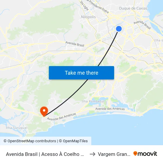 Avenida Brasil | Acesso À Coelho Neto to Vargem Grande map