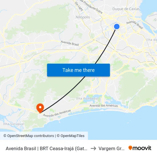 Avenida Brasil | BRT Ceasa-Irajá (Gata De Irajá) to Vargem Grande map