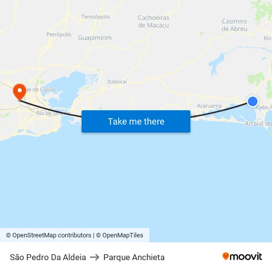 São Pedro Da Aldeia to Parque Anchieta map