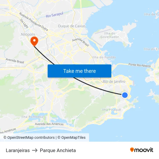 Laranjeiras to Parque Anchieta map