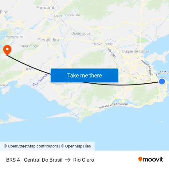 BRS 4 - Central Do Brasil to Rio Claro map