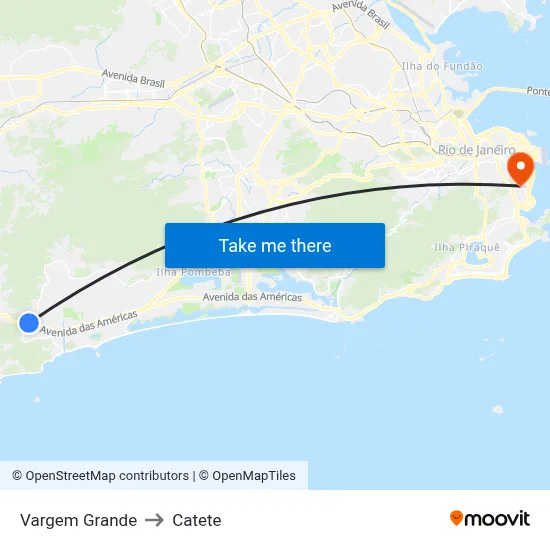 Vargem Grande to Catete map