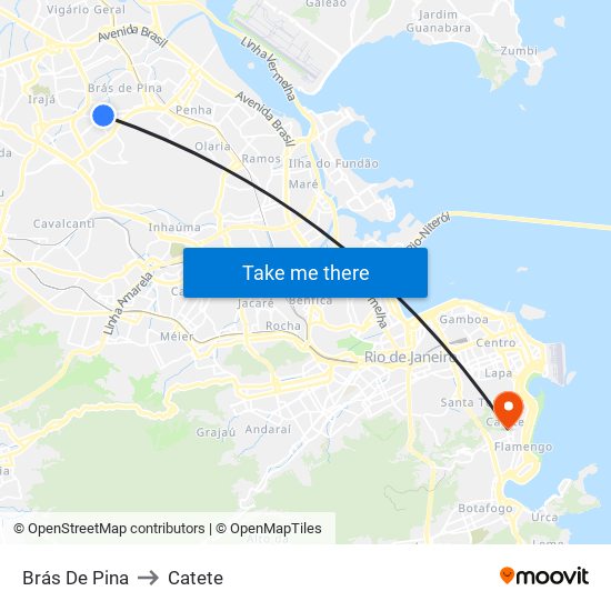 Brás De Pina to Catete map