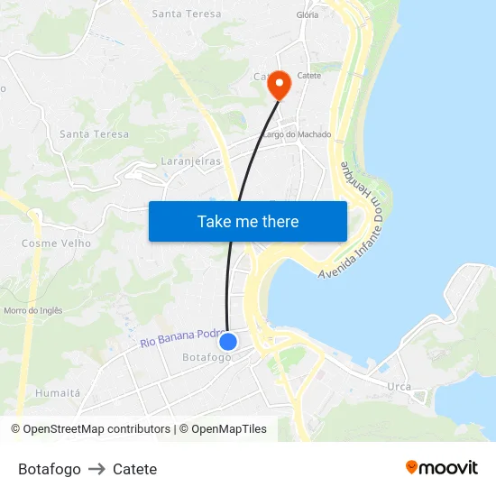 Botafogo to Catete map