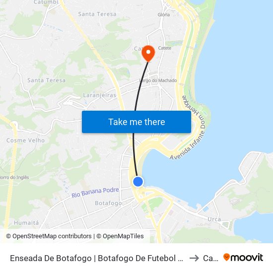 Enseada De Botafogo | Botafogo De Futebol E Regatas (Sentido Centro) to Catete map