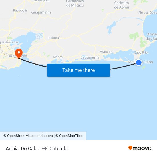 Arraial Do Cabo to Catumbi map