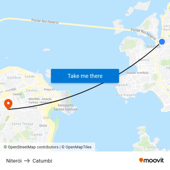 Niterói to Catumbi map