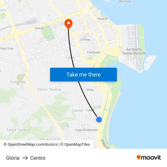 Glória to Centro map