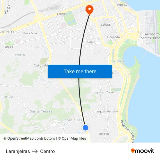 Laranjeiras to Centro map